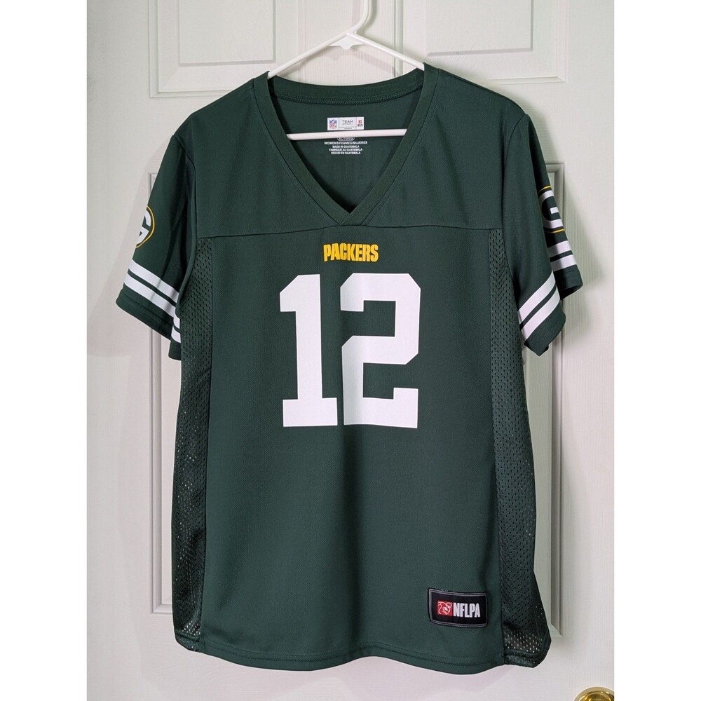 Team Apparel Green Bay Packers Jersey Womens XL Green #12 Aaron Rodgers NFLPA